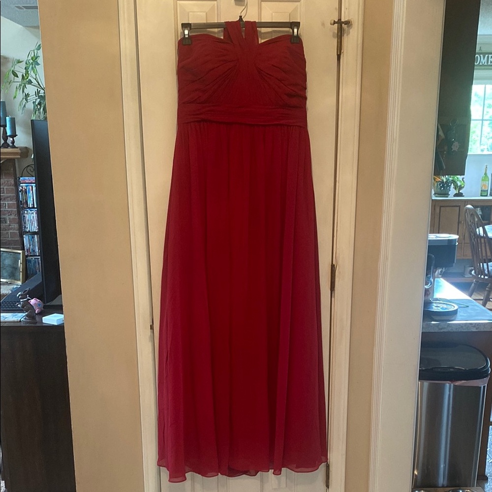 Elegant Red Strapless Dress
